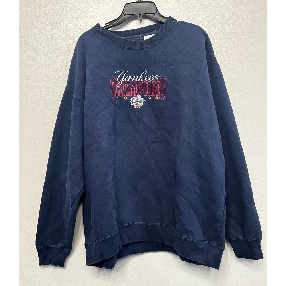 Majestic NY Yankees 1998 World Series Champions Sweatshirt Navy XL Mens Vintage